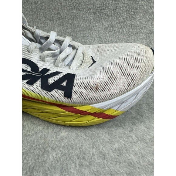 HOKA One One Unisex Rocket X Running Shoes White/Yellow Size 9.5M/10.5W 1113532 main image 8